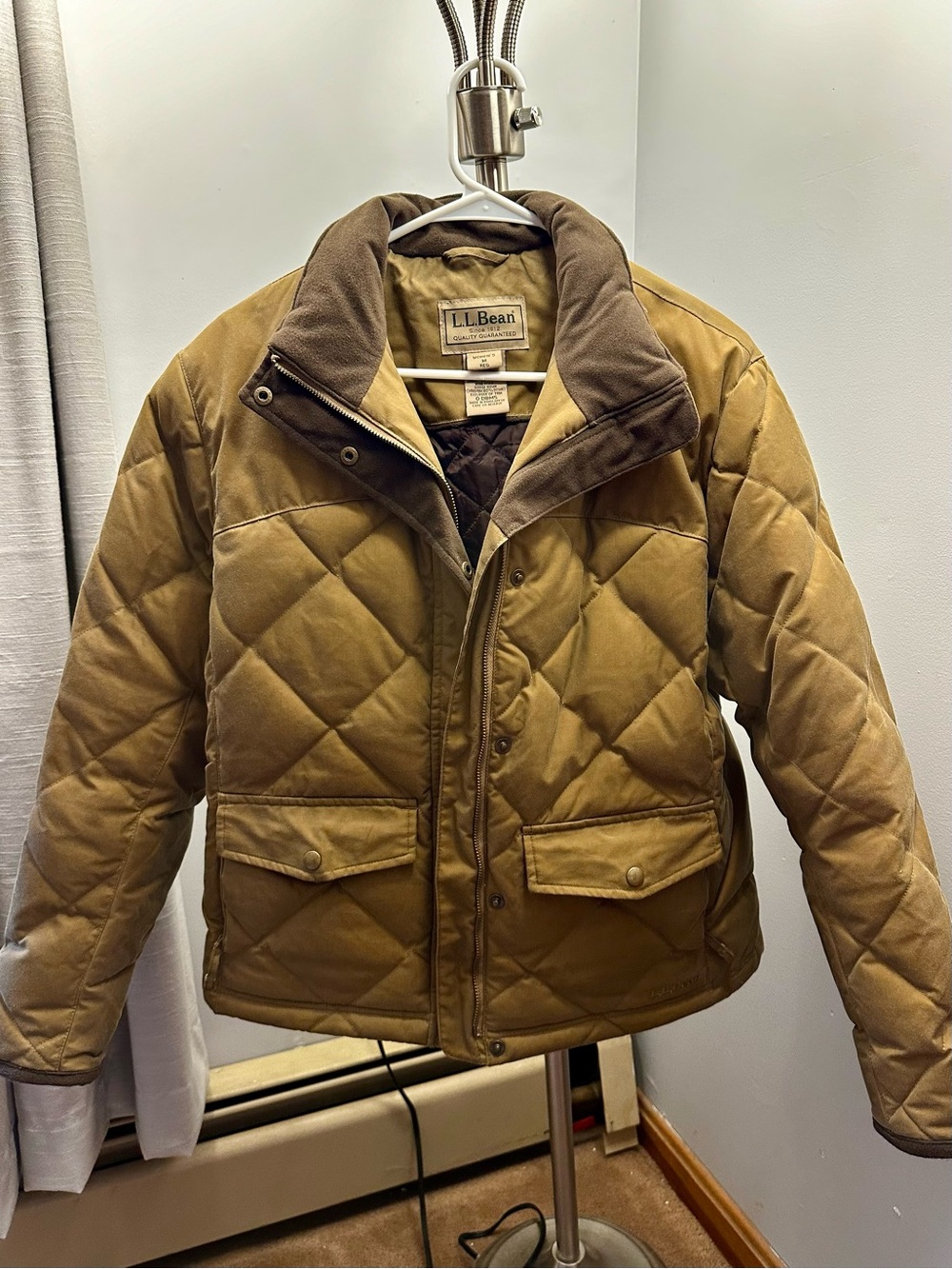 L.L. Bean Women's Quilted Puffer Jacket in Tan